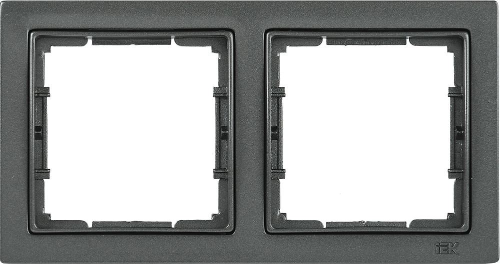Рамка 2 мест. квадратная IEK BOLERO Q1 РУ-2-БА антрацит