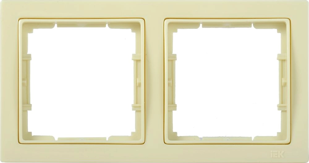Рамка 2 мест. квадратная IEK BOLERO Q1 РУ-2-БК кремовый