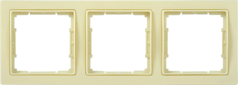 Рамка 3 мест. квадратная IEK BOLERO Q1 РУ-3-БК кремовый