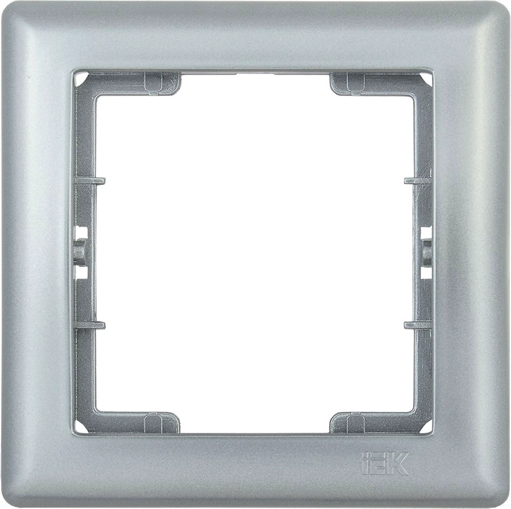Рамка IEK Bolero РГ-1-БК 1-местная серебристый