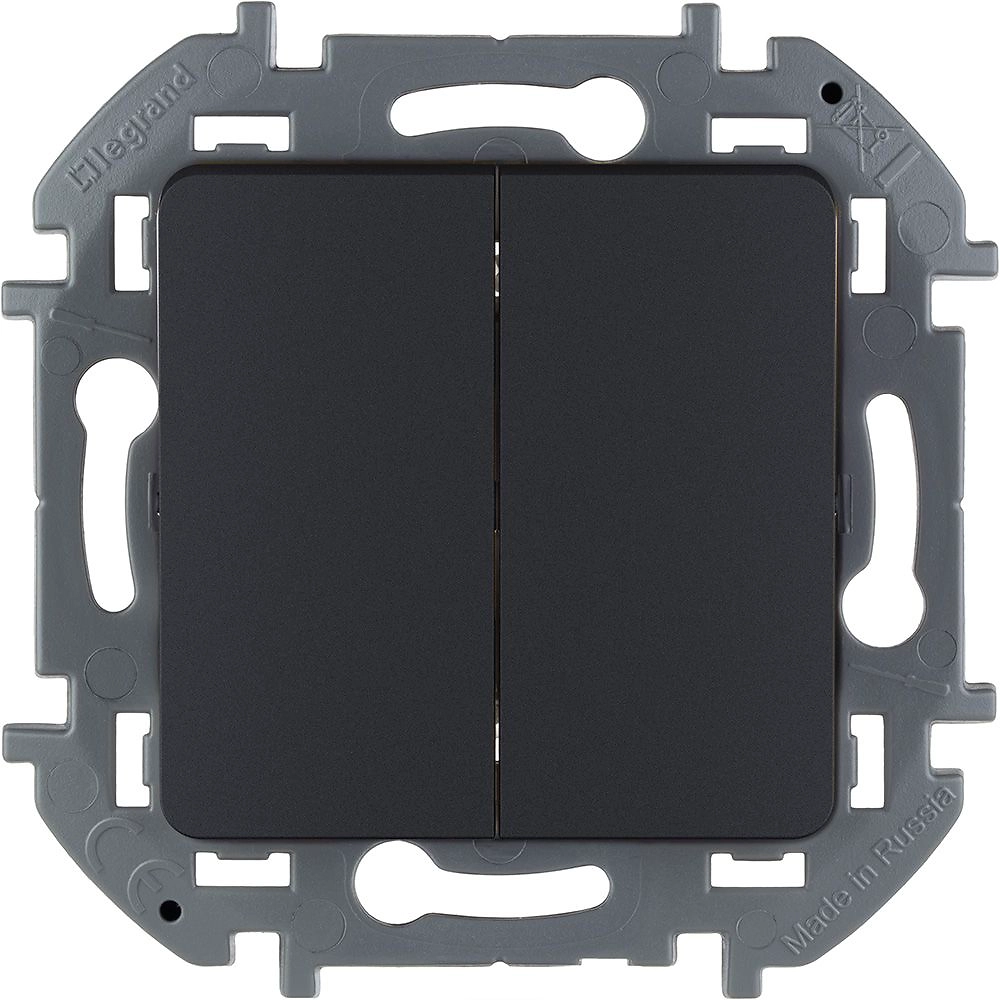 Выключатель двухклавишный LEGRAND INSPIRIA Антрацит