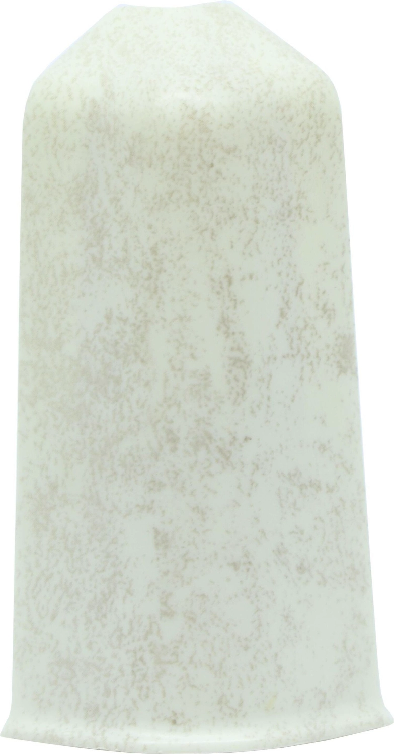 Наружный угол напольного плинтуса WINART QUADRO кварц белый 80 мм 2 шт