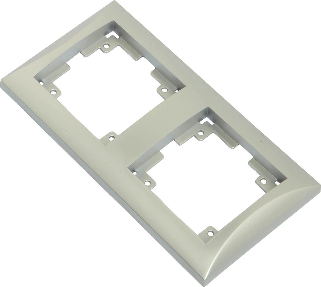 Рамка OBI Ariadne 2 поста серебро