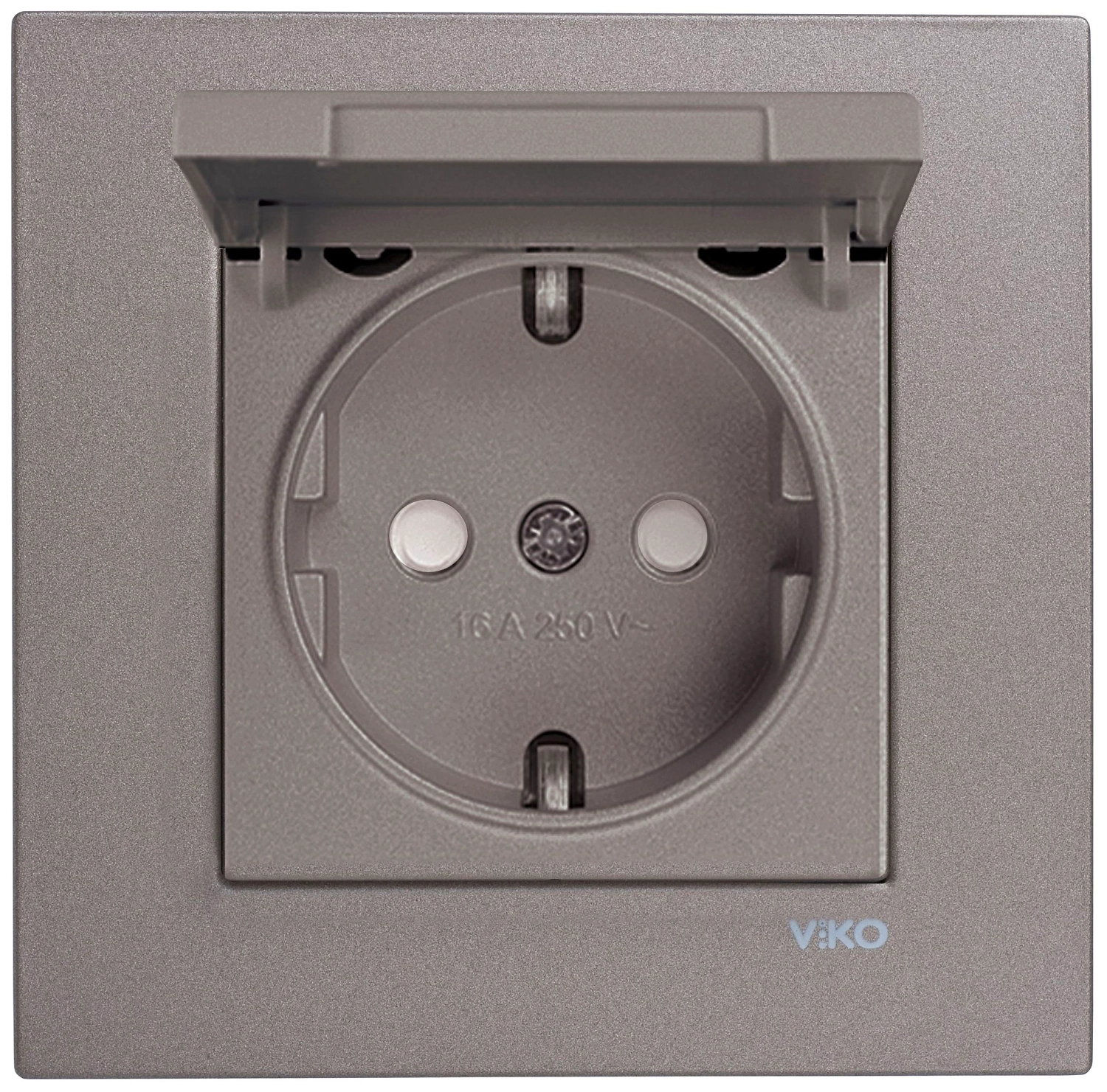 Розетка Viko Novella с заземлением антрацит