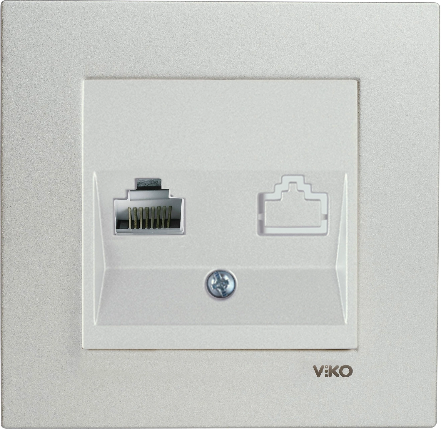 Розетка Viko Novella белый металлик