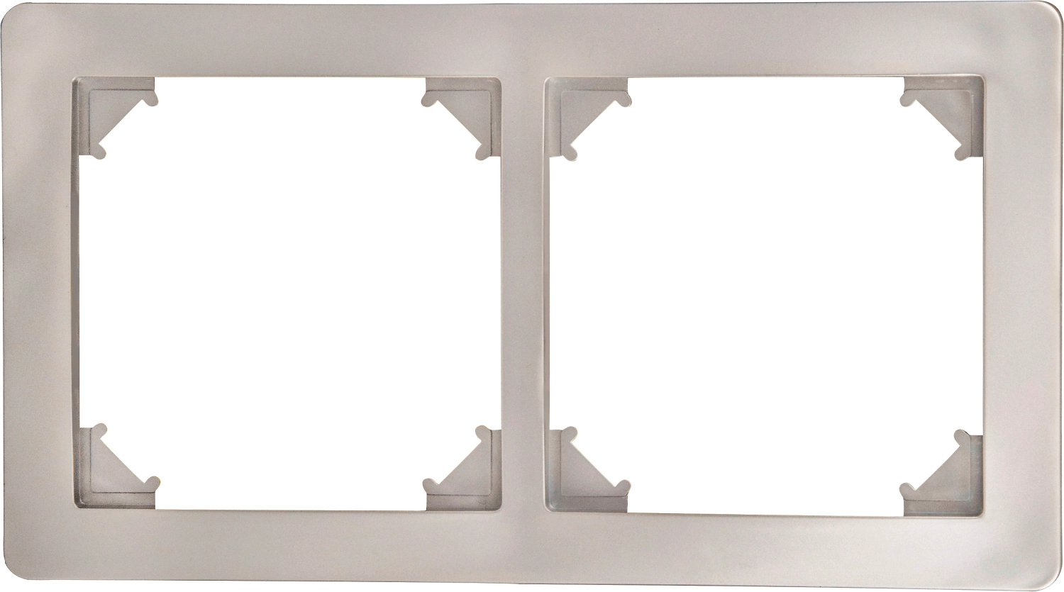 Рамка OBI MARIBO 2 поста серебро