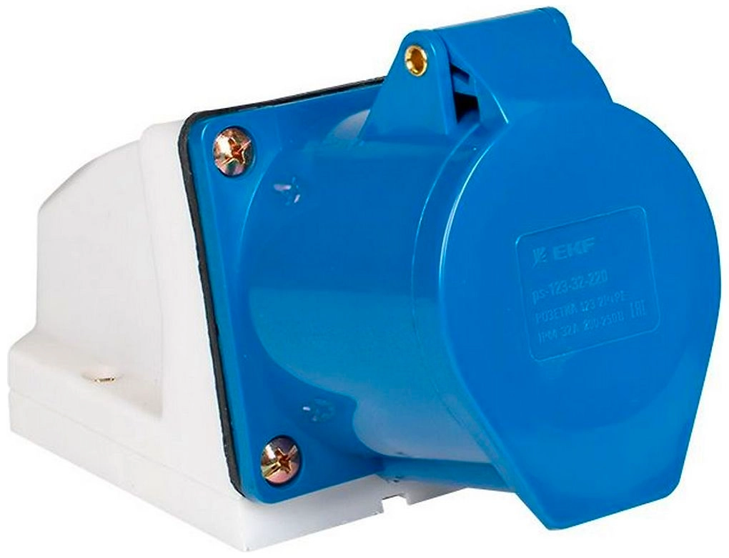 Розетка EKF PROxima PS-123-32-220 синяя