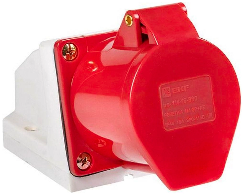 Розетка EKF PROxima PS-114-16-380 красная