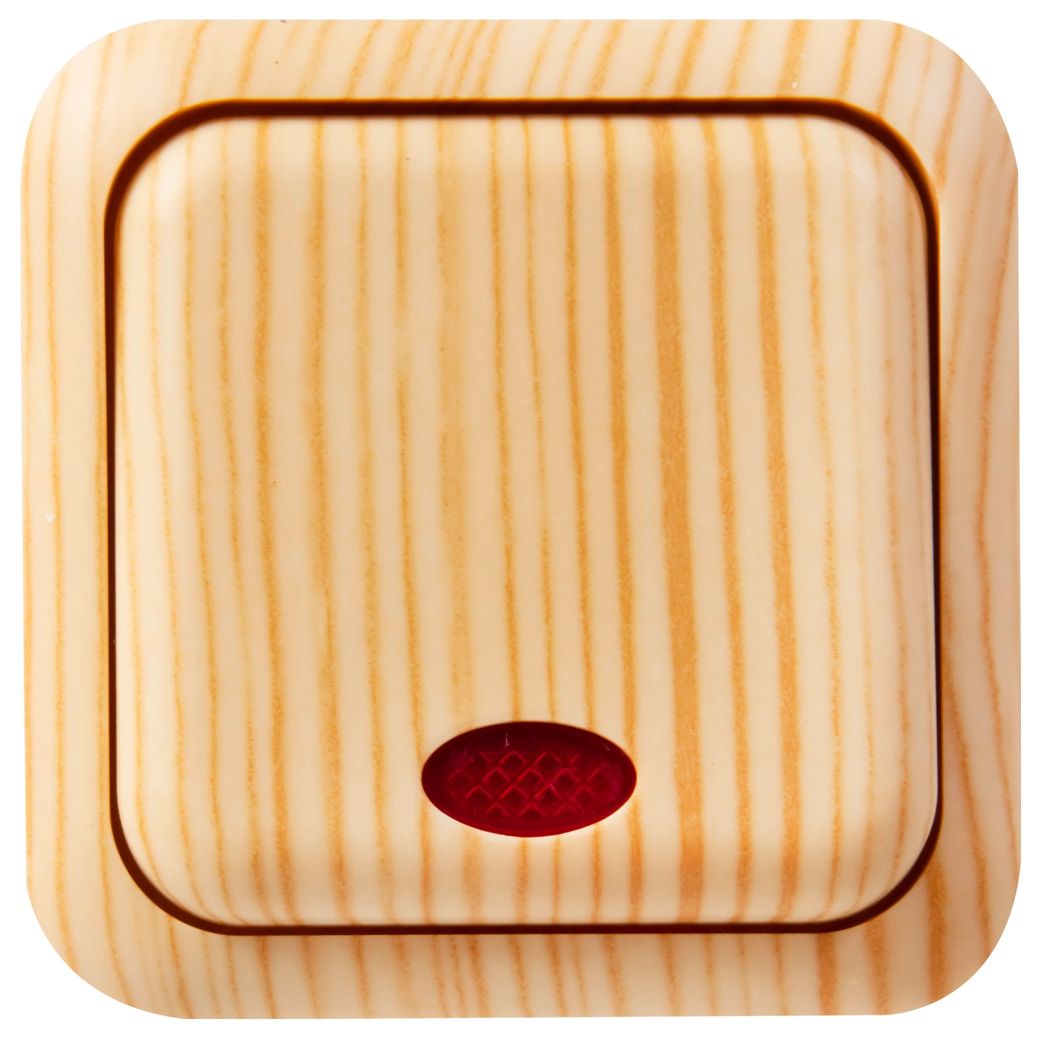 Переключатель WOOD 311744 1 клавиша с индикатором светлый клен