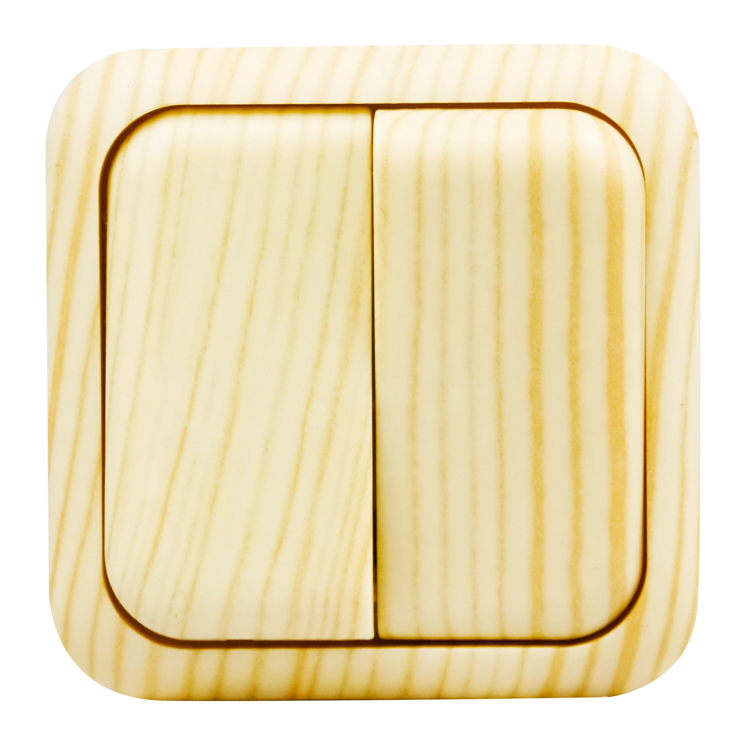 Выключатель WOOD 311735 2 клавиши серийный дуб