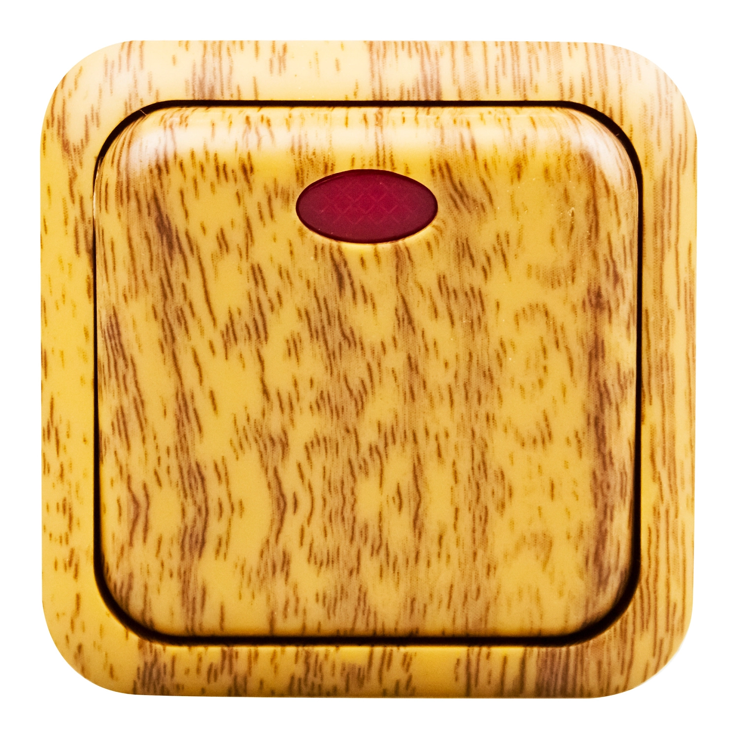 Переключатель WOOD 1 клавиша с индикатором темный дуб