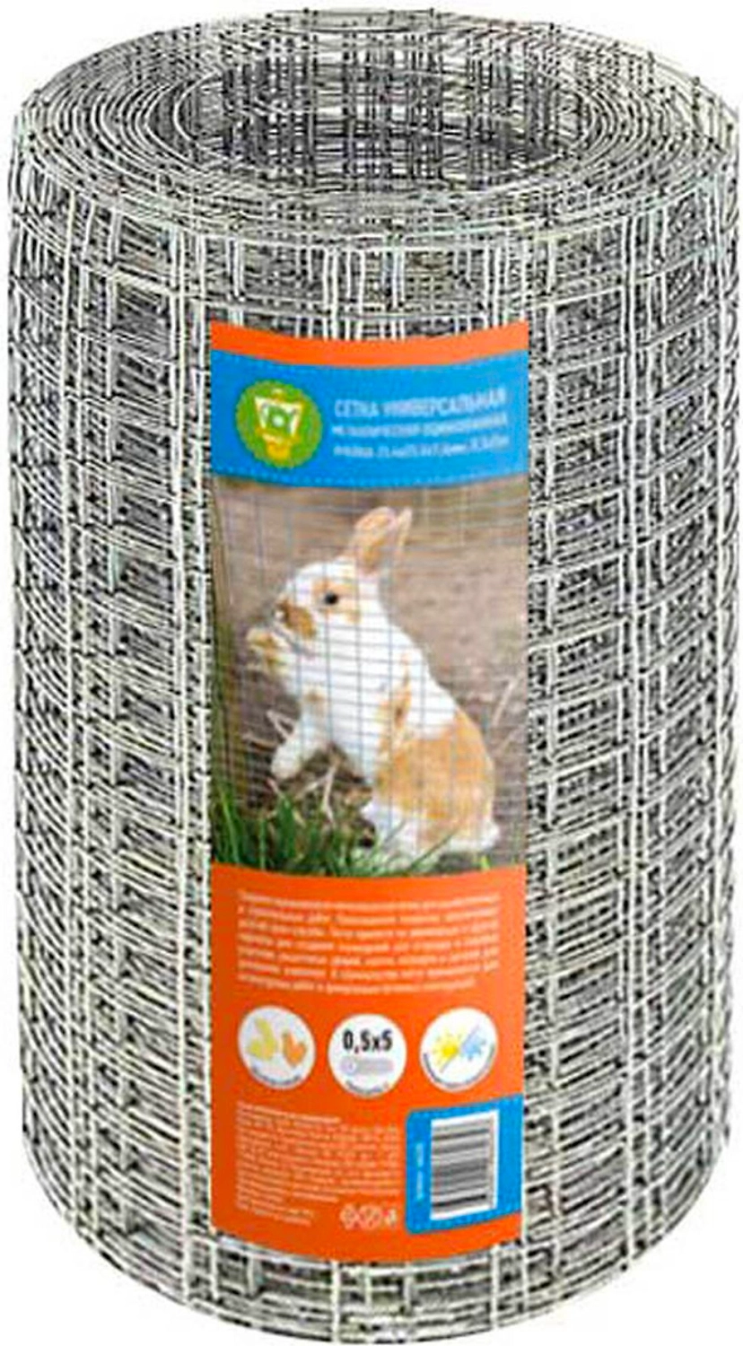 Сетка металлическая оцинкованная GARDEN SHOW ячейка 25,4х25,4х1,4 мм 0,5х5 м