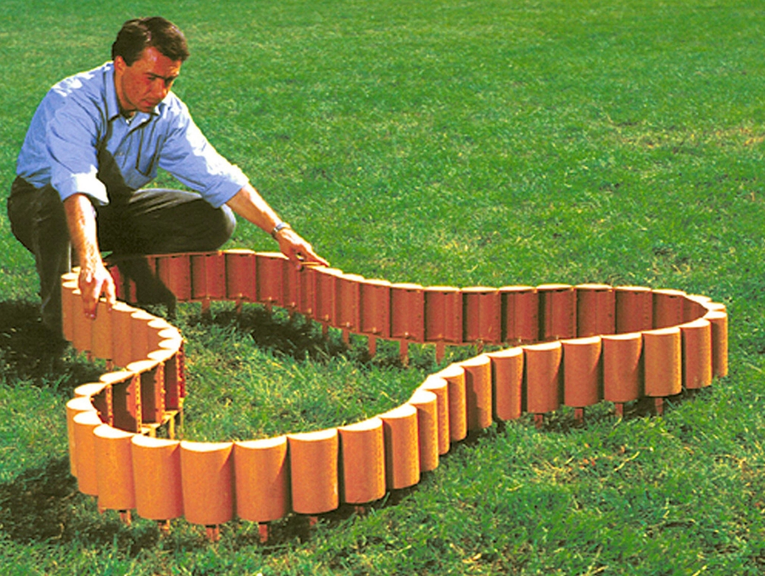 Забор для клумб МастерСад Садовый конструктор 300 см терракот 21см/3м