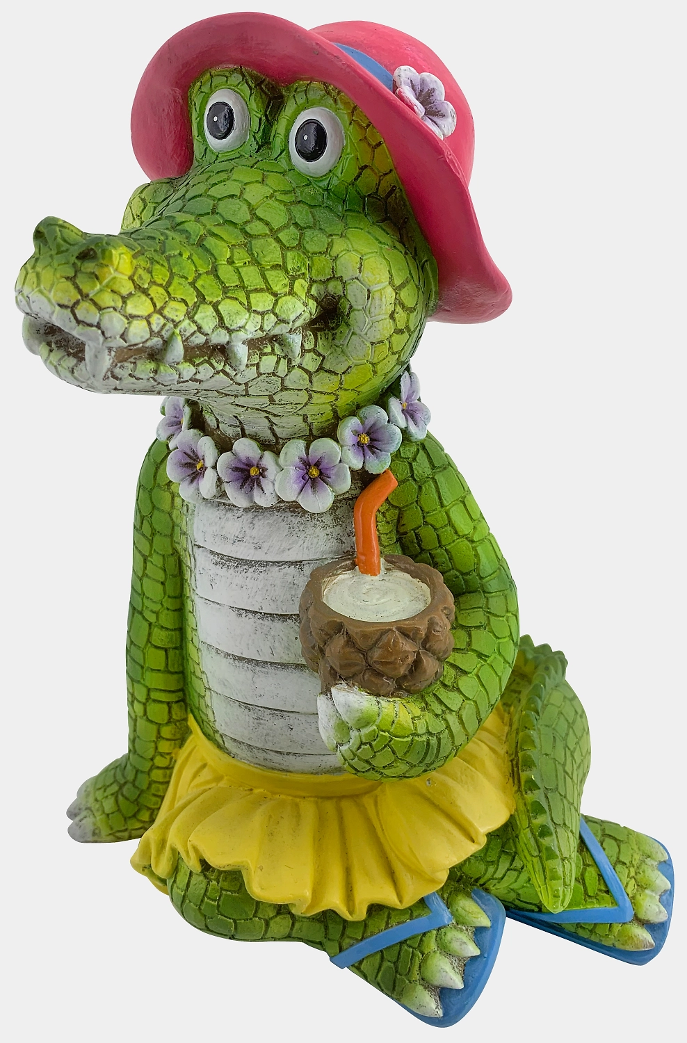 Фигура садовая Crocodile with coconut 27x17x21 см