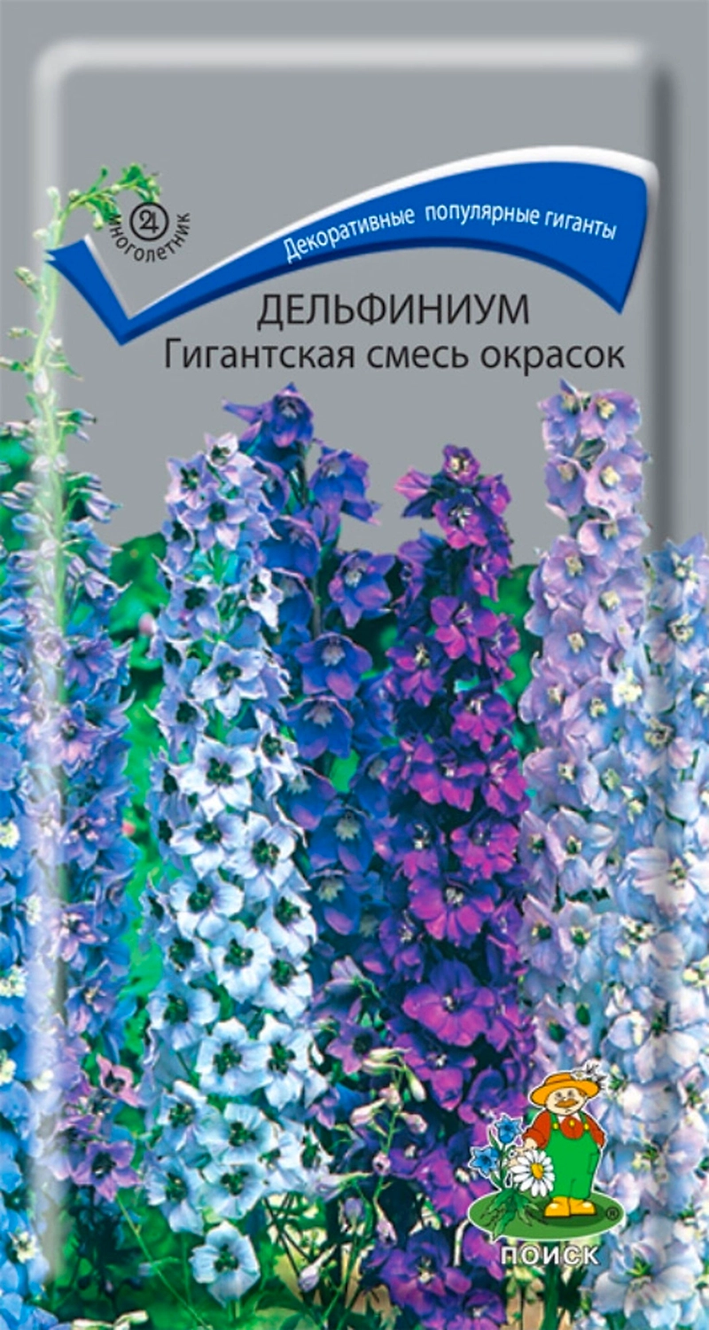Семена Дельфиниума Поиск Гигантская смесь окрасок 1 г