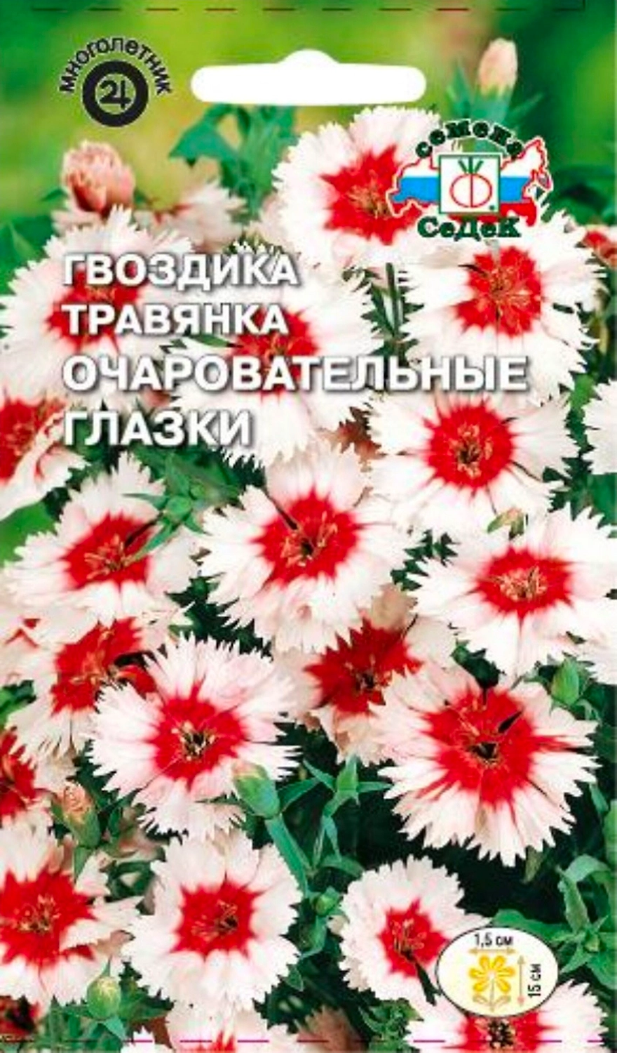 Семена Гвоздики травянки СеДеК Очаровательные глазки 3 г
