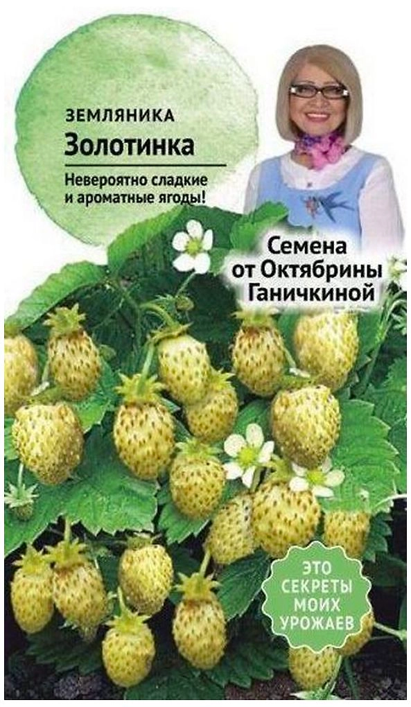 Семена Земляники Октябрина Ганичкина Золотинка 0,04 г