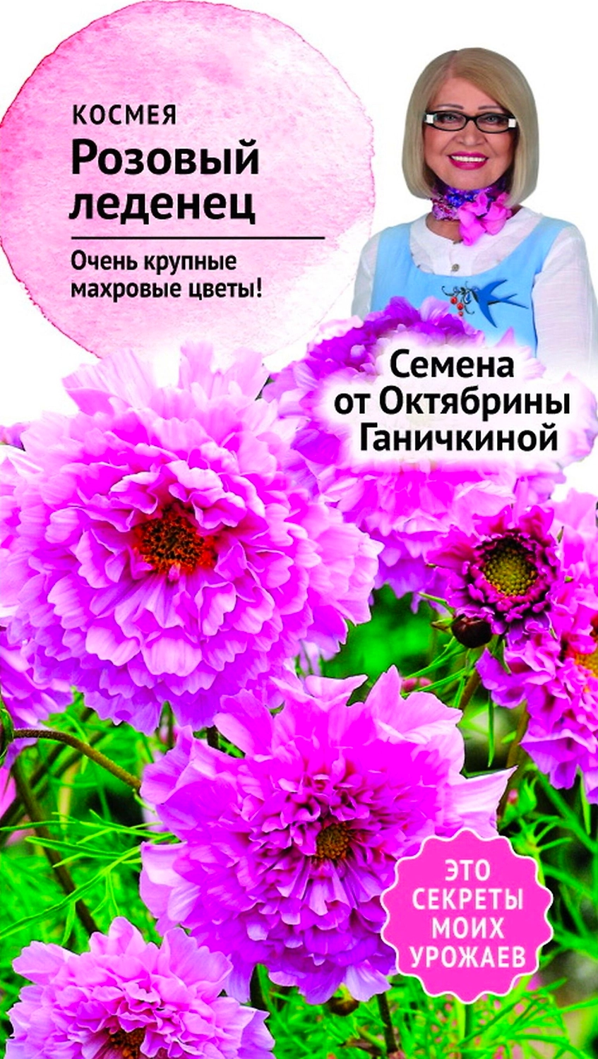 Семена Космеи Октябрина Ганичкина Big Top Розовый леденец 0,1 г