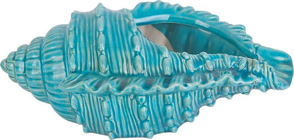 Раковина керамика декоративная синяя 28x15x11 см