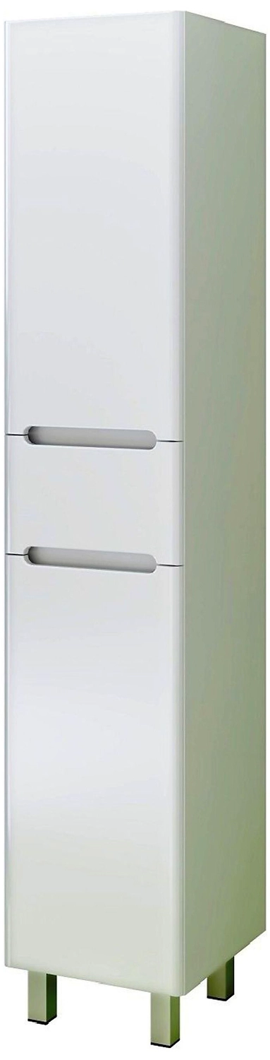 Шкаф пенал напольный Runo Парма 35 с корзиной для белья белый