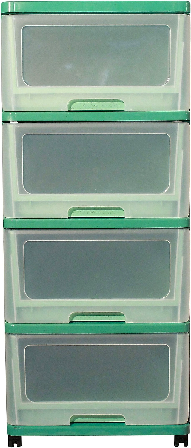 Комод напольный DDSTYLE КЛИЕР 50х98,5 см пластик бирюзово-белый