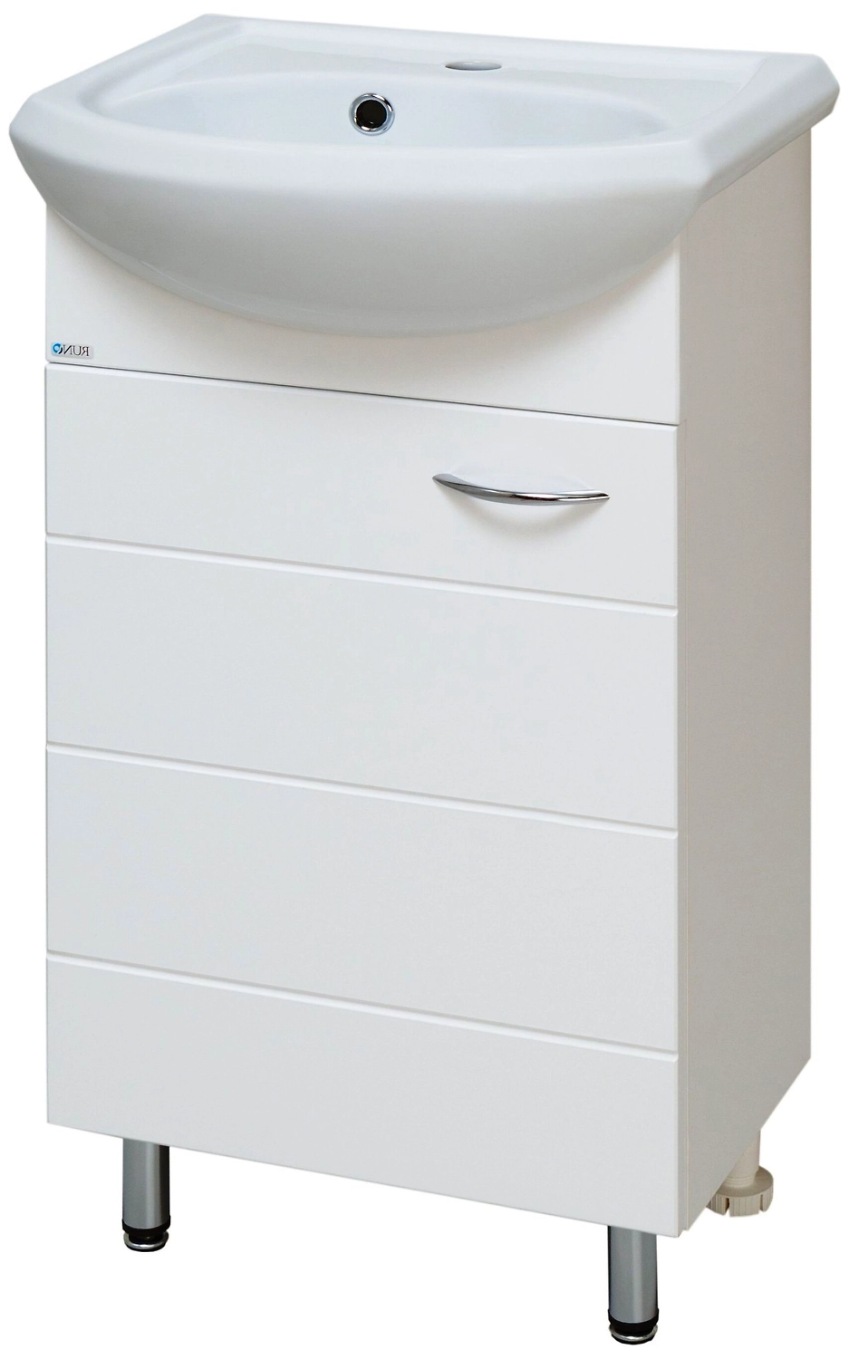 Тумба напольная под раковину Runo Кипарис 80х41,7 см МДФ белая