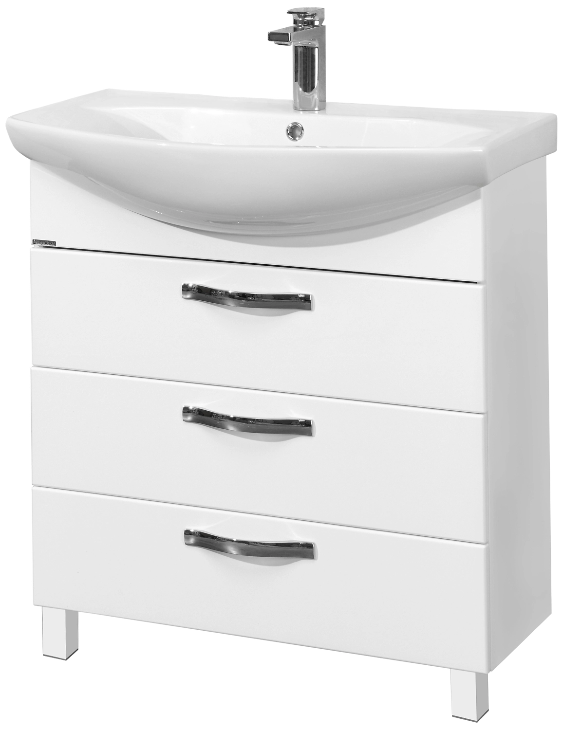 Тумба напольная под раковину AQUATON Ария 80 Н 73,3х76 см МДФ белый