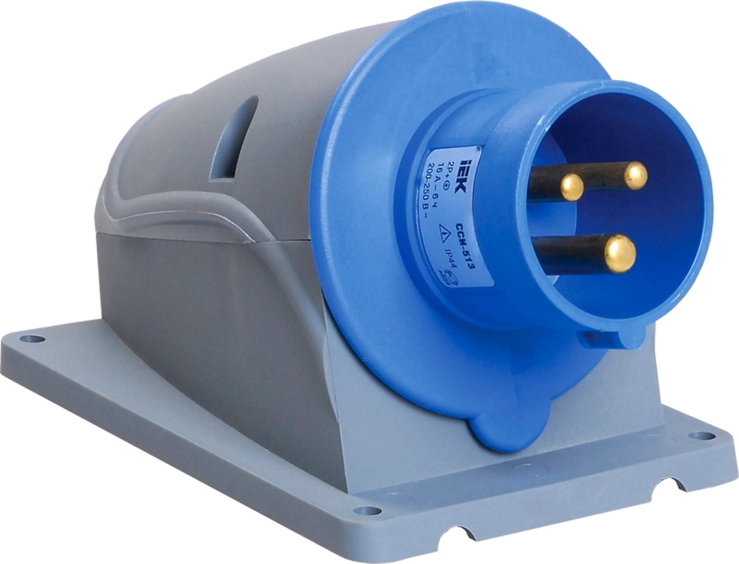 Вилка сетевая IEK С/З 200 В 16 А синий