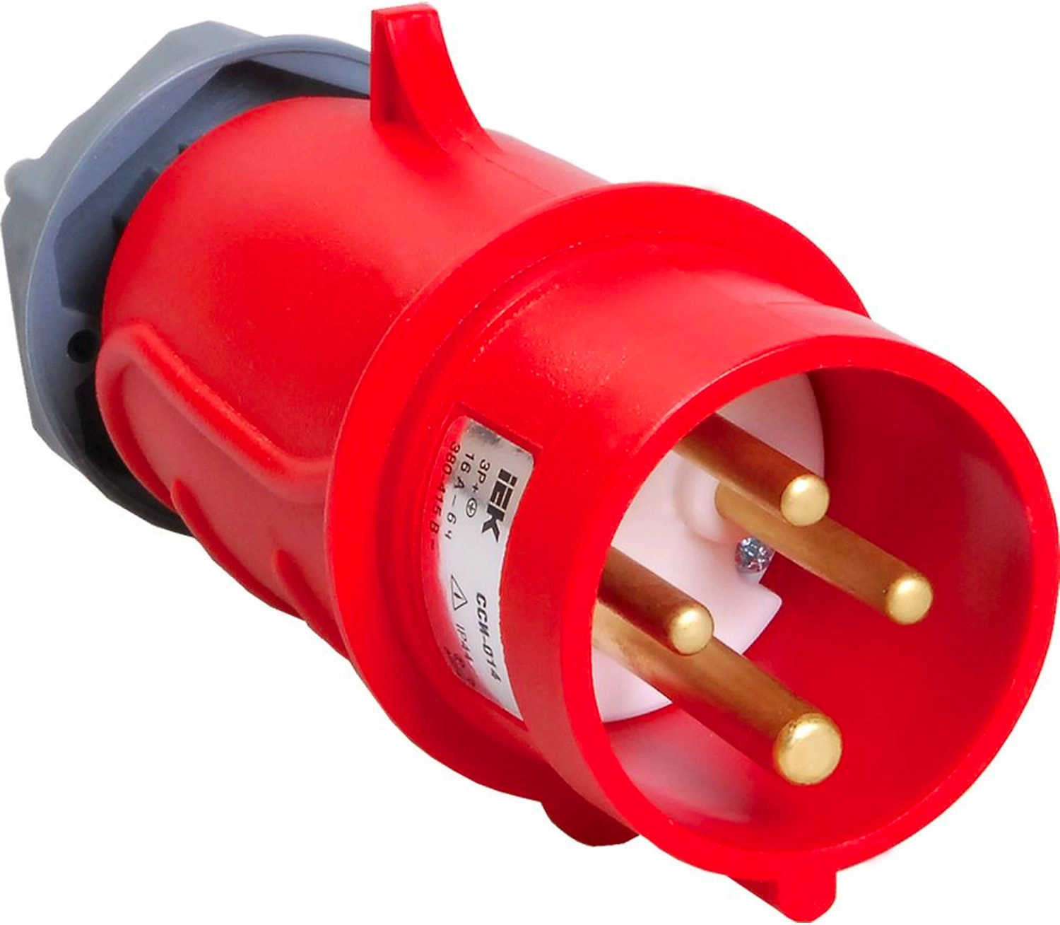 Вилка сетевая IEK ССИ-014 380 В 16 А красная