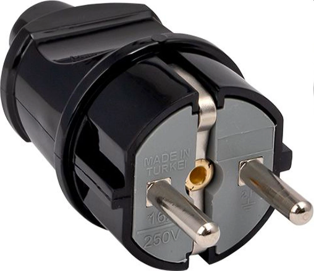 Вилка сетевая EKF Proxima 230 В 16 А черная