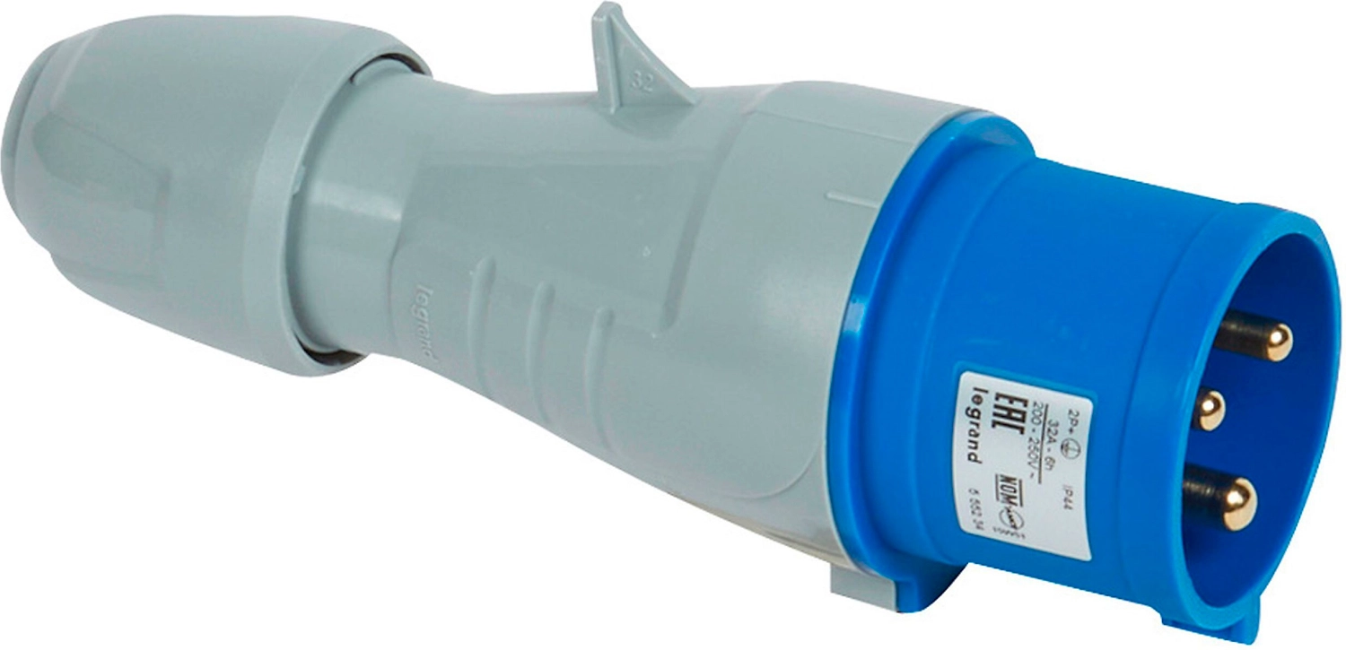 Вилка сетевая Legrand 230 В 32 А синий