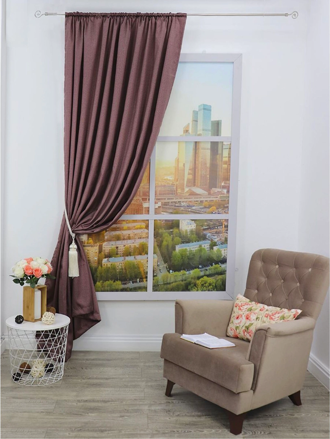 Штора портьерная ВЕРМОНТ 16206 200х270 см брусника