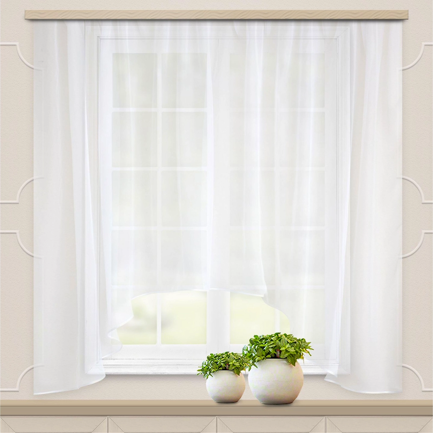 Штора тюлевая WITERRA О103694 Арка 285х160 см белая