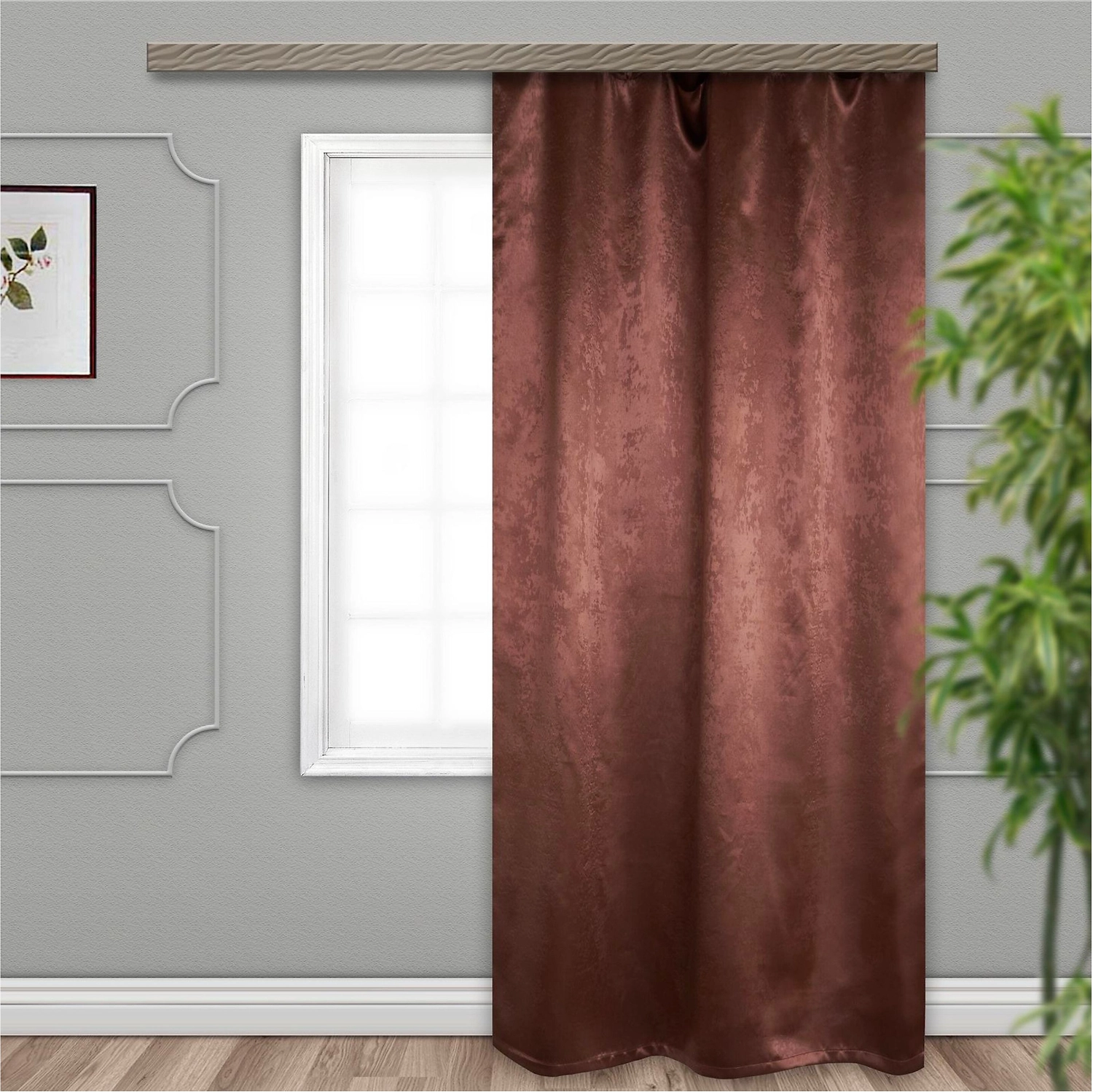 Штора портьерная WITERRA О30117 БЛЭКАУТ 135х260 см шоколад