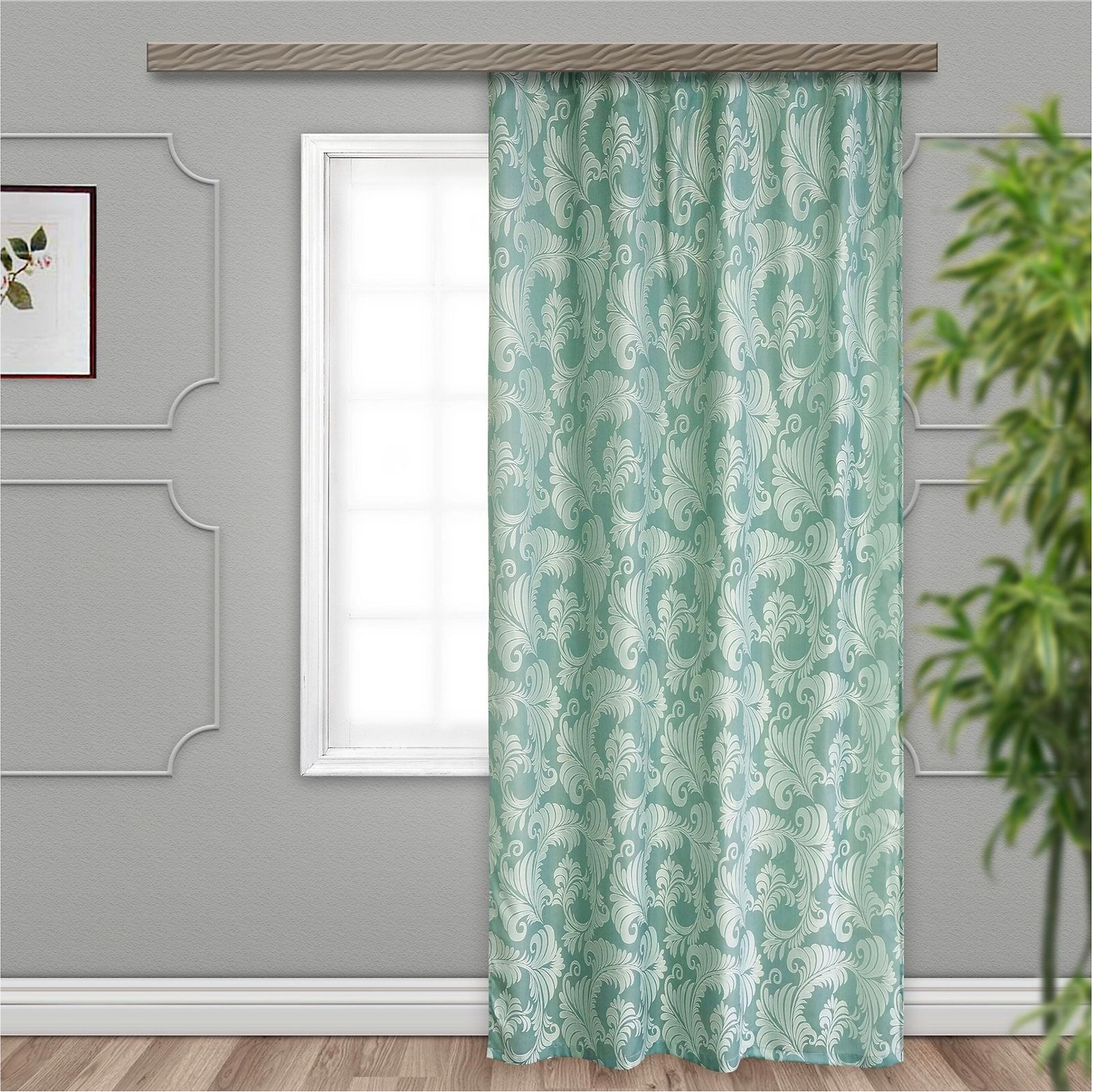 Штора портьерная WITERRA О43712 ЖАККАРД 135х260 см фисташка