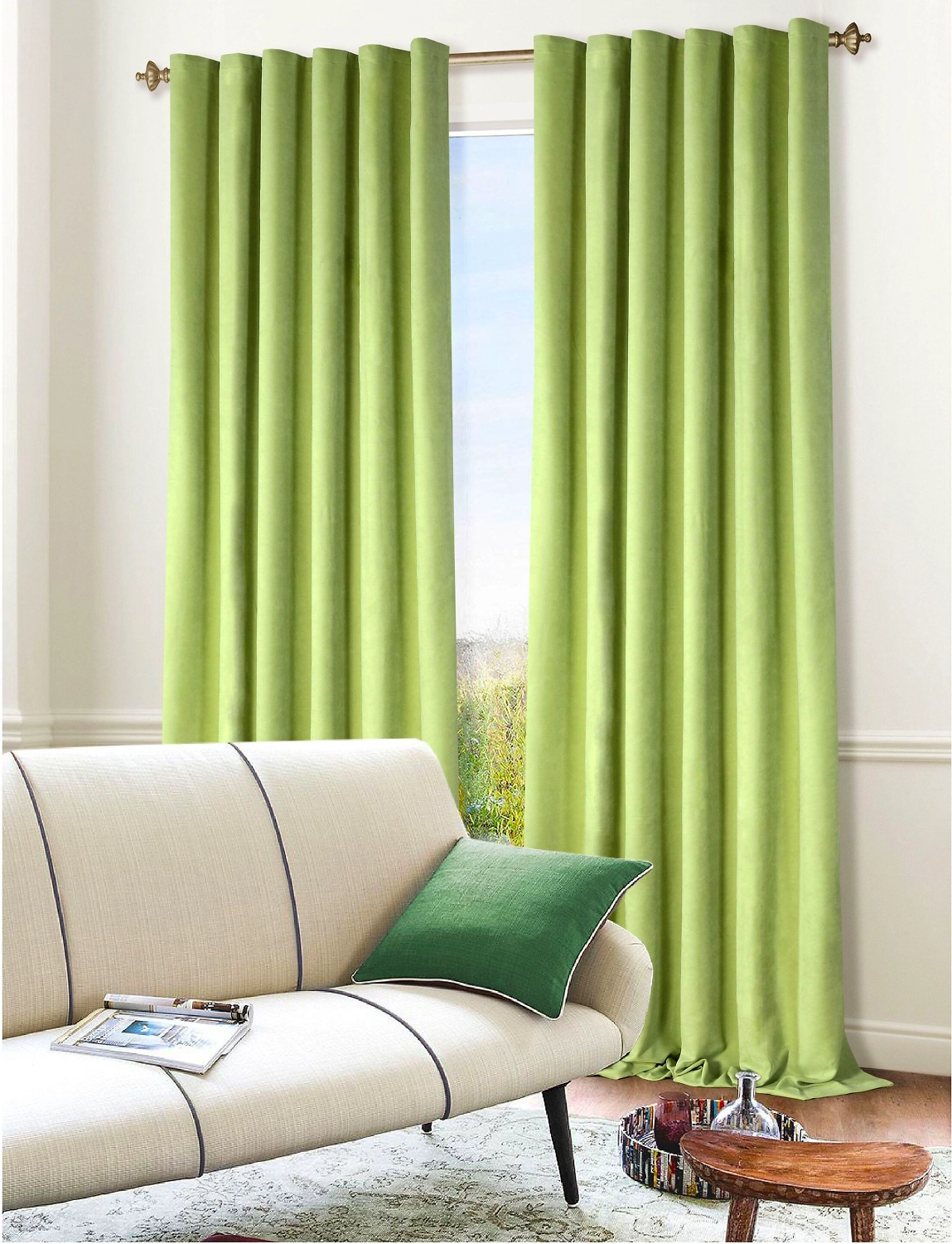 Штора портьерная MIAMOZA 160х270 см салатовая