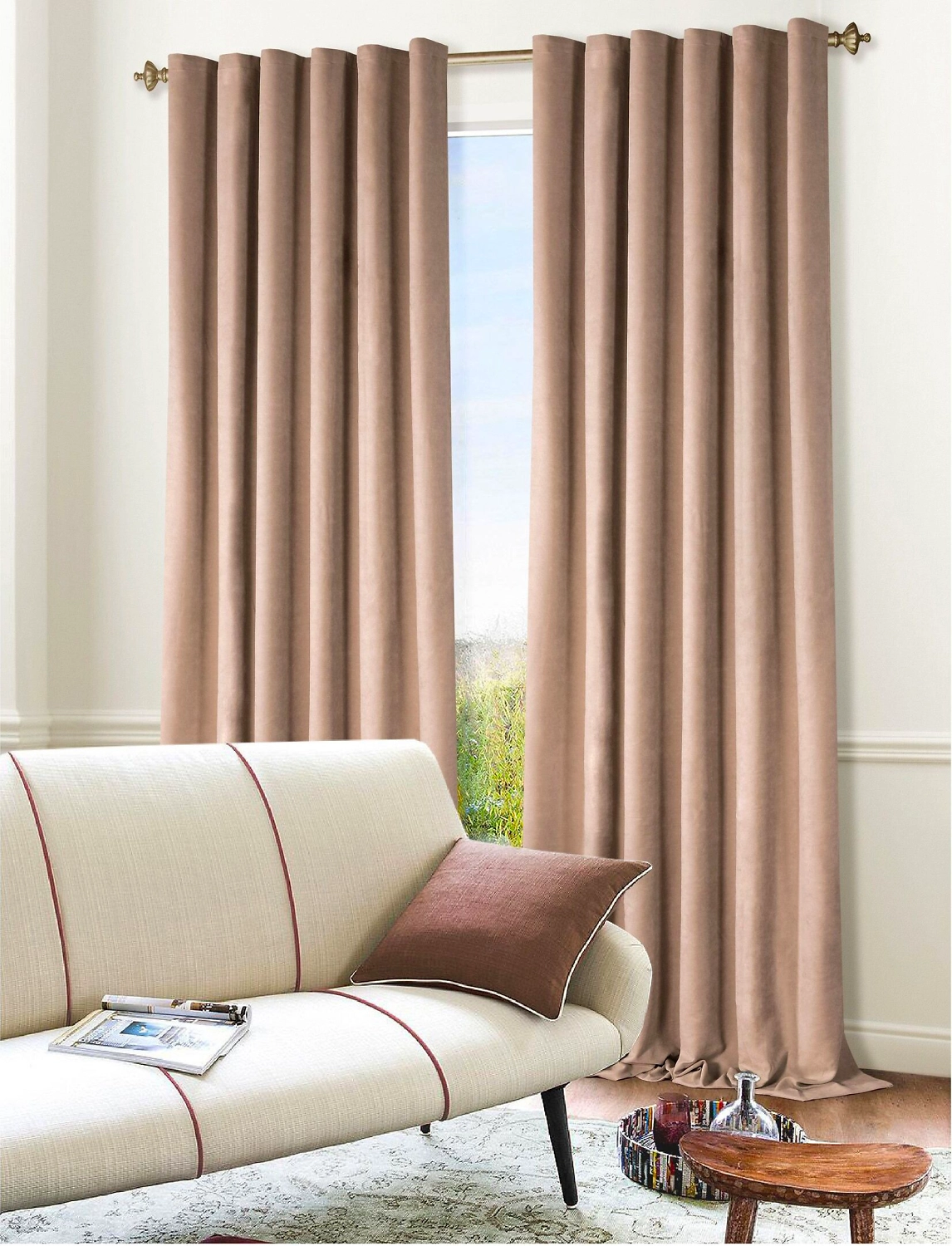 Штора портьерная MIAMOZA 160х270 см бежевая