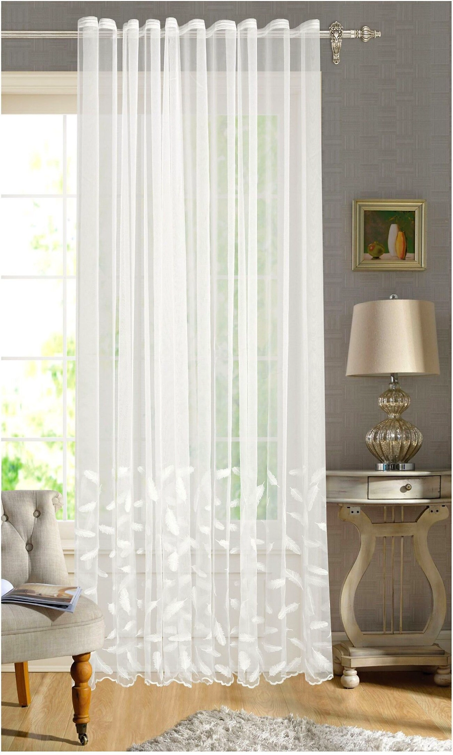 Штора тюлевая MIAMOZA 300х270 см белая