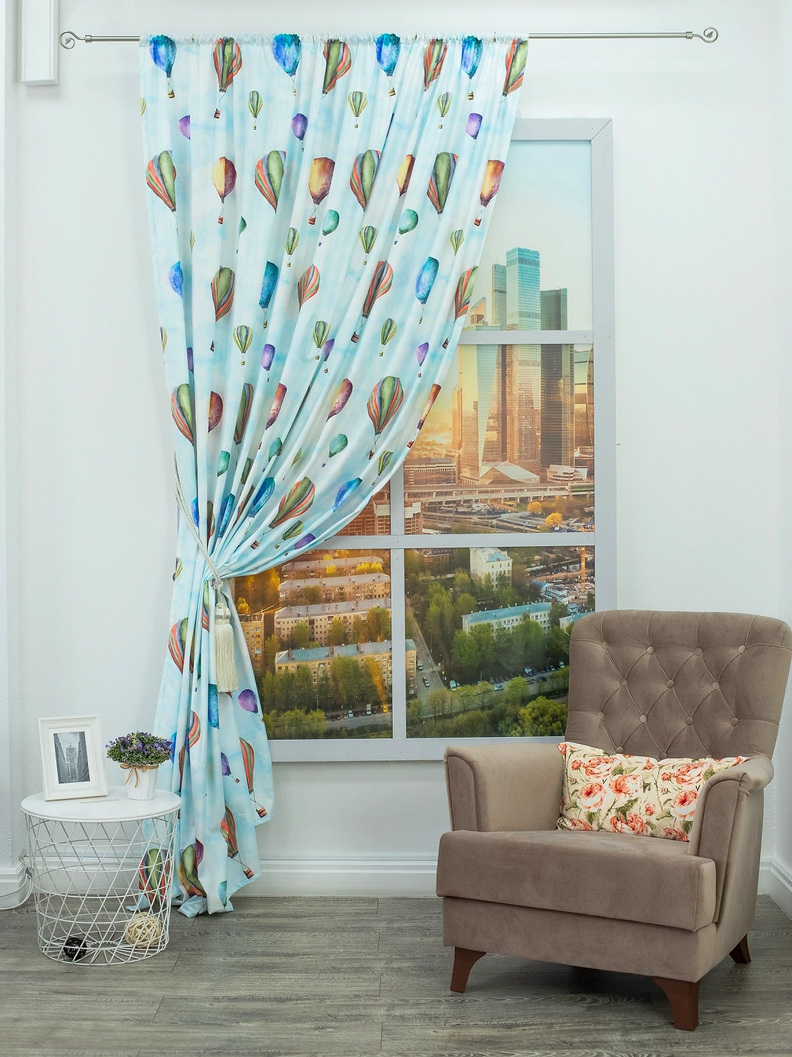 Штора портьерная Amore Mio 200х270 см 1 шт голубой 