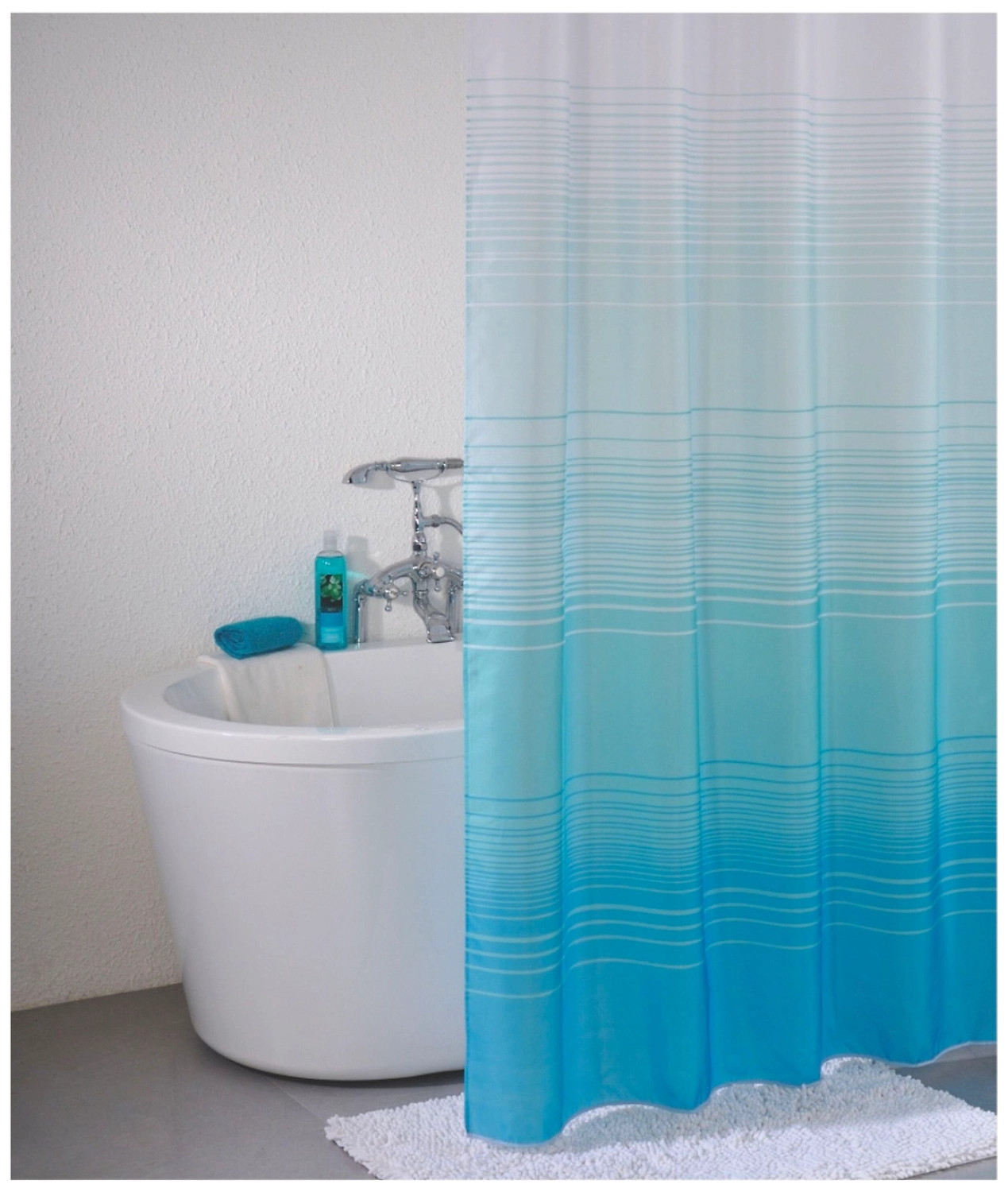 Штора для ванны IDDIS Basic Blue Horizon 200х200 см голубая