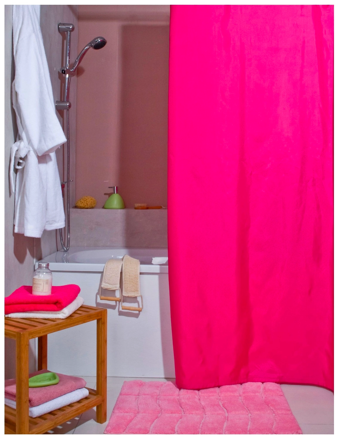 Штора для ванны Spirella Atlas 180х200 см светло-красная