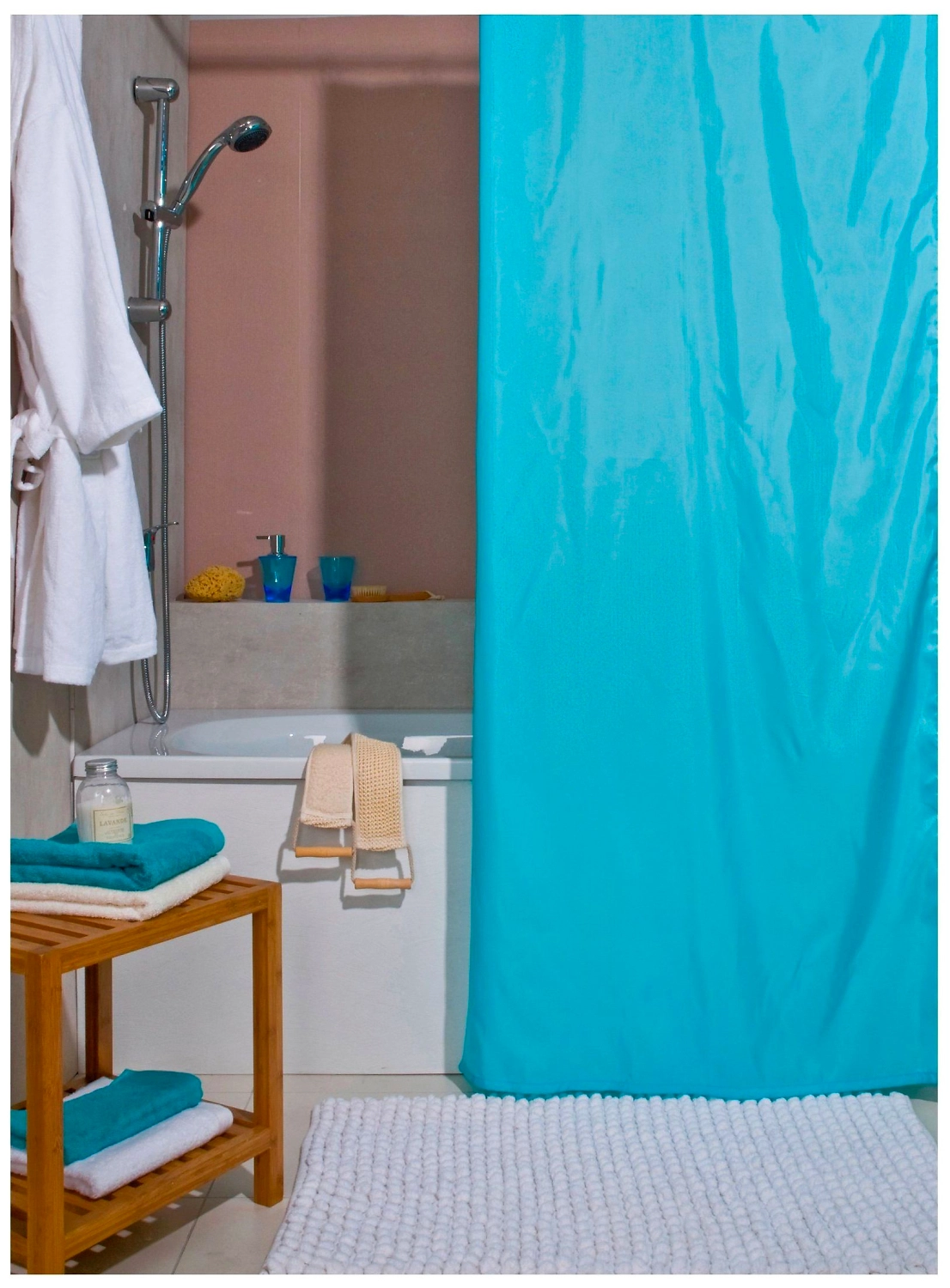 Штора для ванны Spirella Atlas 180х200 см голубая