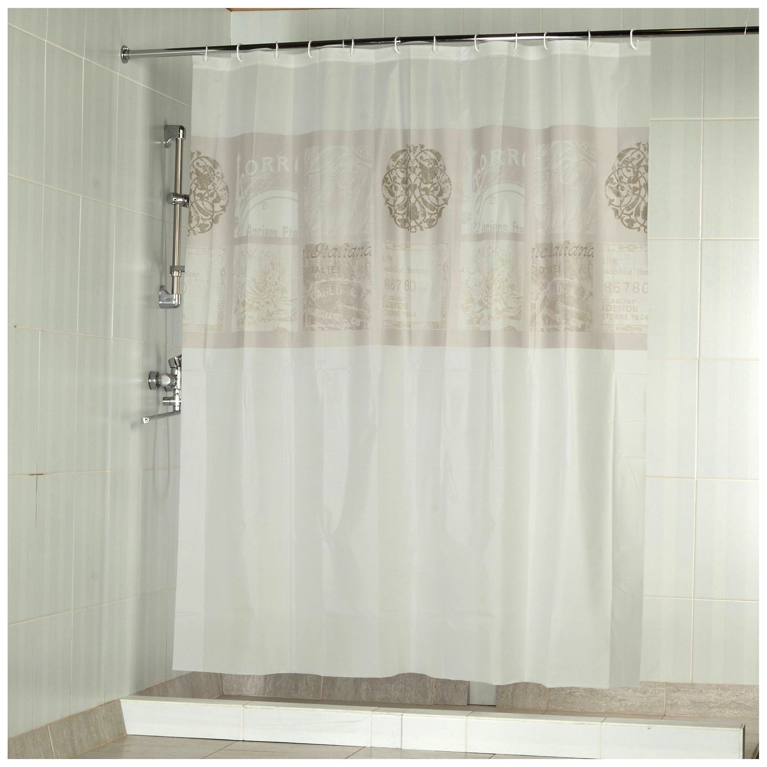 Штора для ванны Aquarelle Винтаж 180х190 см бежевая