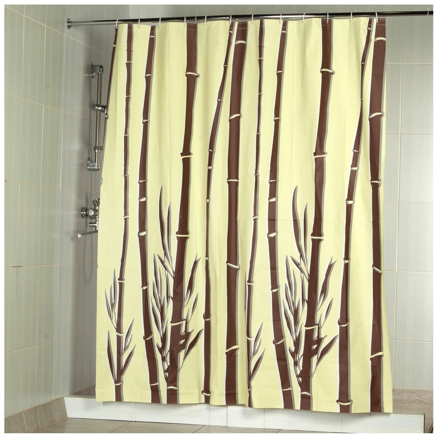 Штора для ванны Aquarelle Бамбук 180х200 см коричневая