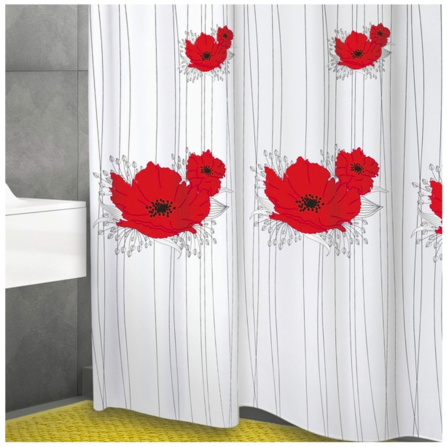 Штора для ванны Bacchetta Papavero 180х200 см белая