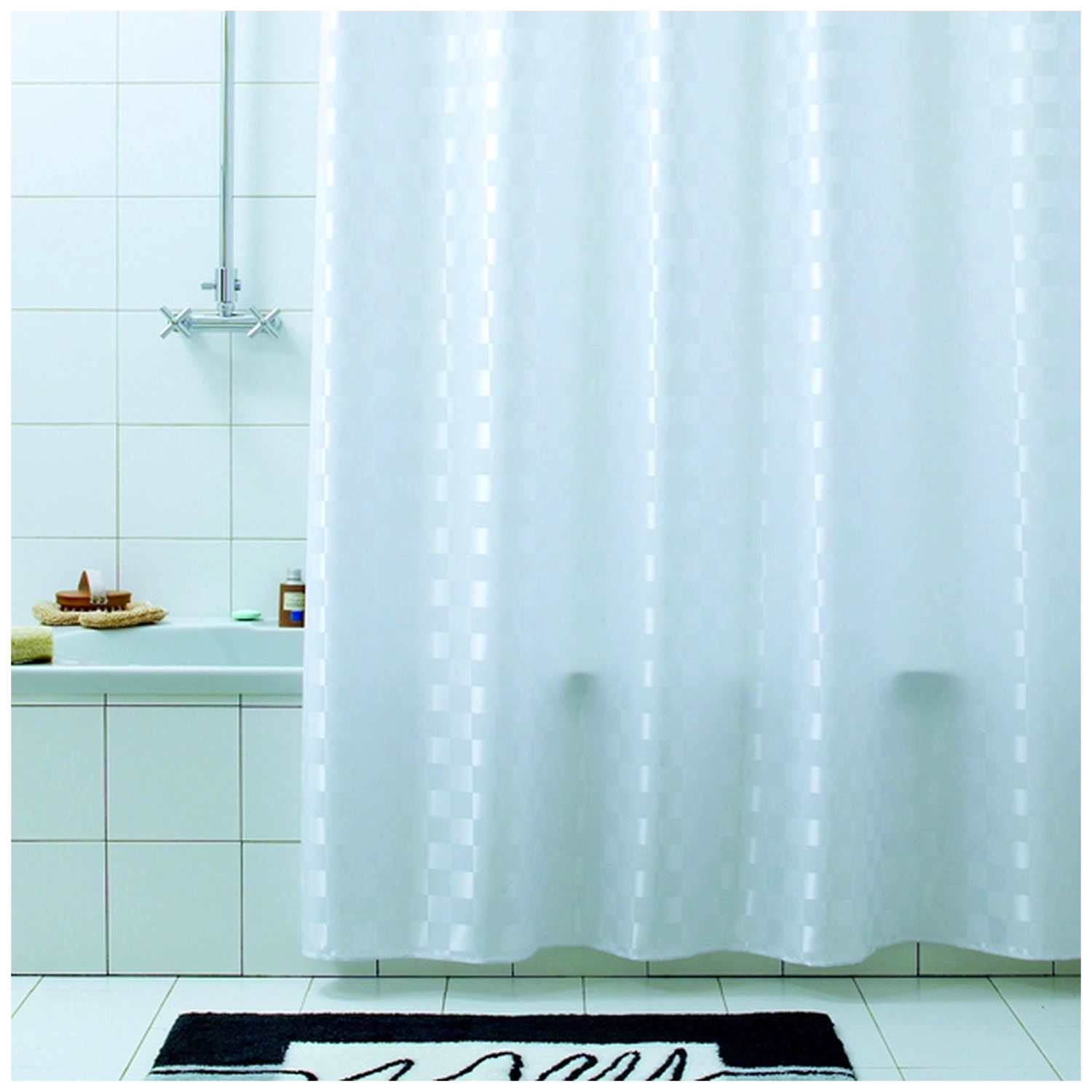 Штора для ванны Bacchetta Quadretto 240х200 см белая