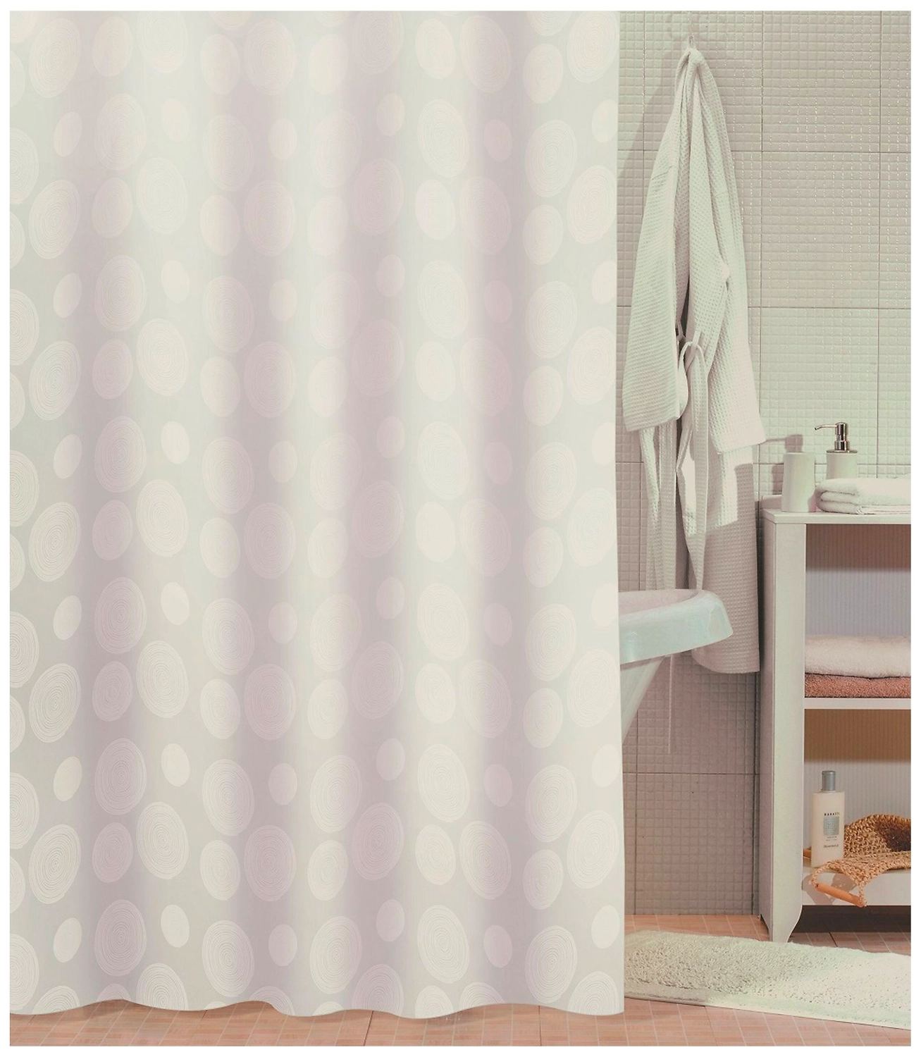 Штора для ванны IDDIS White Mist 180х180 см белая