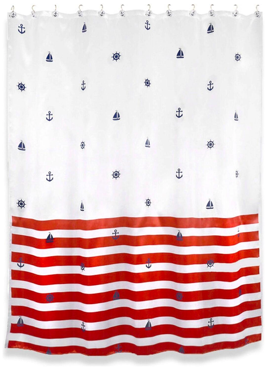 Штора для ванны MOROSHKA Maritime 184х200 см белая