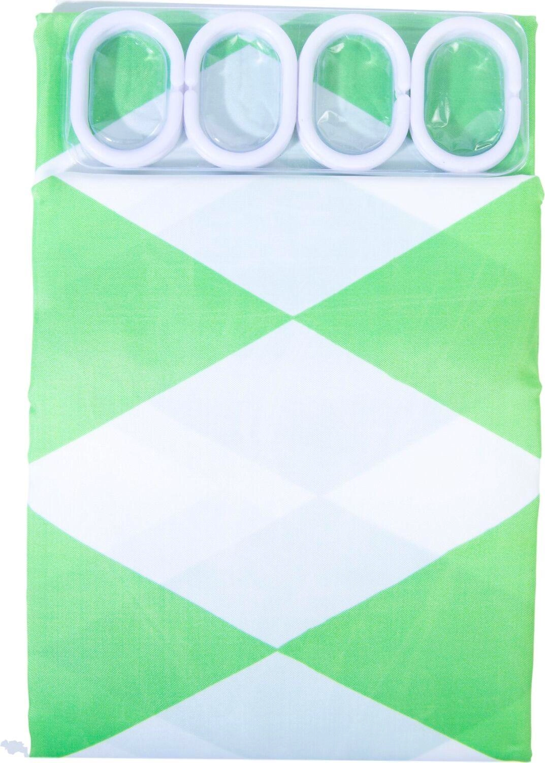 Штора для ванны Aquarius Ромбы YQL-X-090 180х200 см зеленая