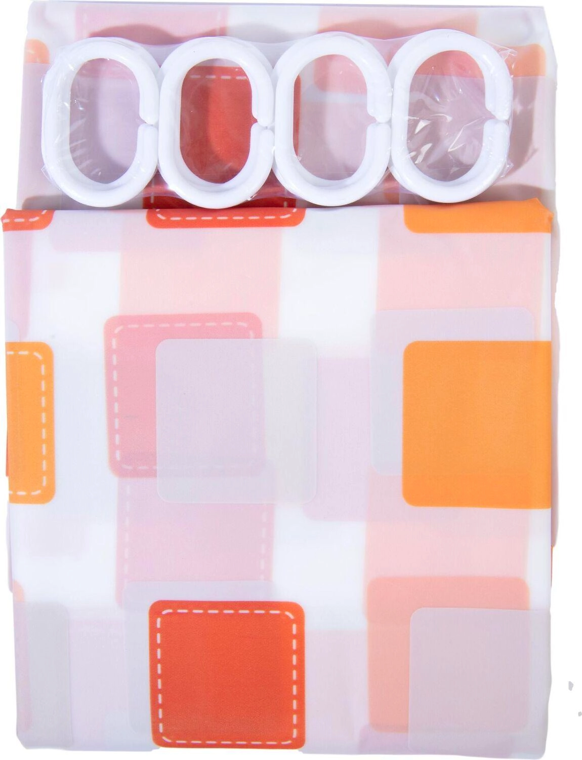 Штора для ванны Aquarius Квадраты 180х200 см оранжевая